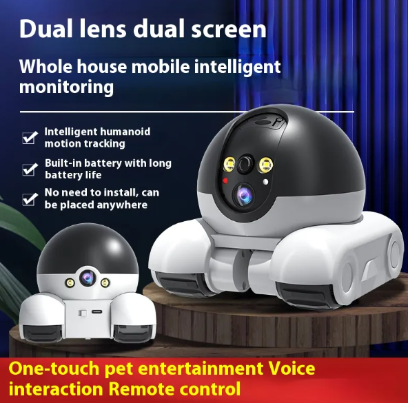 Wireless Smart 360° HD Dual Lens Security Camera by BackupMyFilesNow.com, white with dual lenses for comprehensive home security.