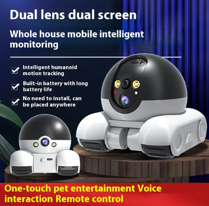 Wireless Smart 360° HD Dual Lens Security Camera by BackupMyFilesNow.com, white with dual lenses for comprehensive home security.