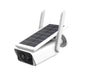 BackupMyFilesNow.com 3MP FHD solar outdoor security camera with night vision, white color, two batteries included.