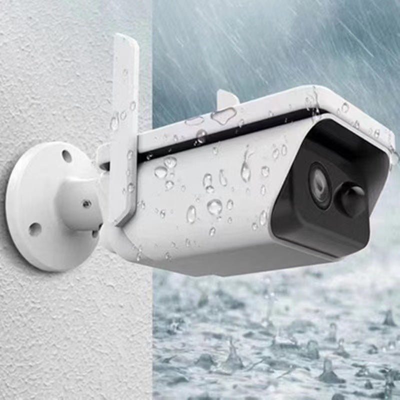 White 3MP FHD solar outdoor security camera with night vision and two batteries for reliable surveillance.