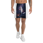 White unisex athletic long shorts with all-over print from BACKUPMYFILESNOW.COM®, designed for active wear and comfort.