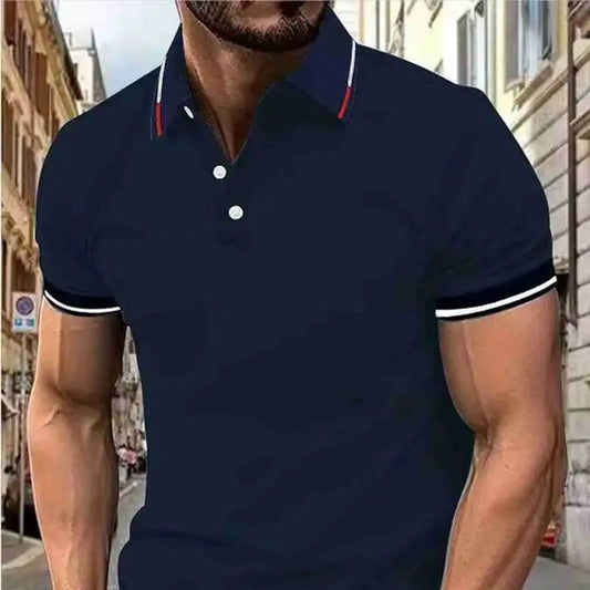 Men's white polo shirt by BACKUPMYFILESNOW.COM® with short sleeves, color lapel, casual summer style, and classic fit.