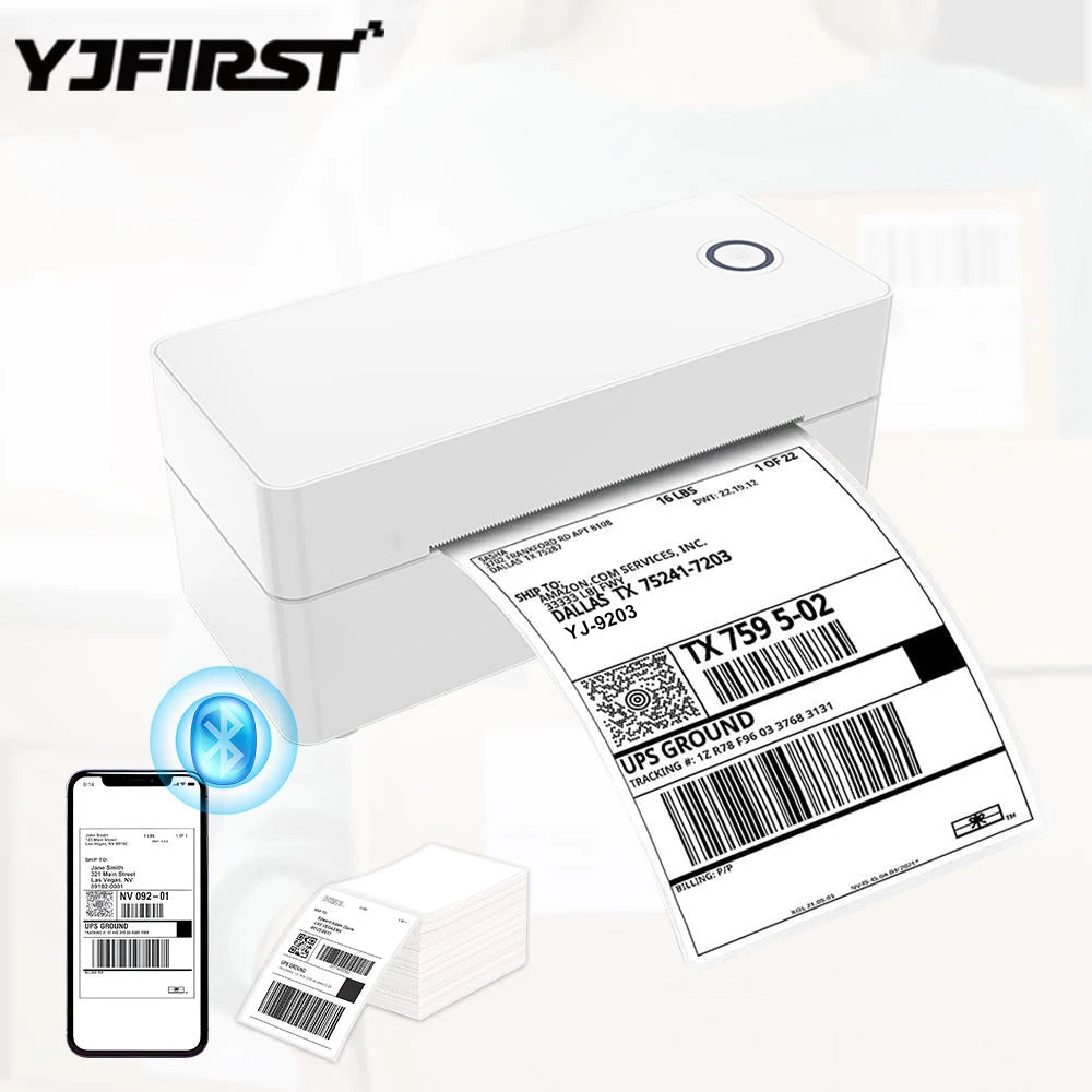 BackupMyFilesNow BT Mini Thermal Shipping Label Printer 4x6 for small business, USB, compatible with eBay, Shopify, UPS.