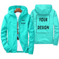 Men's waterproof autumn windbreaker jacket with custom brand logo, in green, black, and red, suitable for outdoor casual wear.