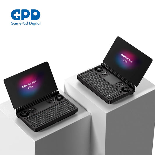 GPD WIN Mini 2025 handheld gamepad tablet with 7-inch display, AMD AI-9 HX processor, 16GB RAM, and 1TB ROM for gaming.
