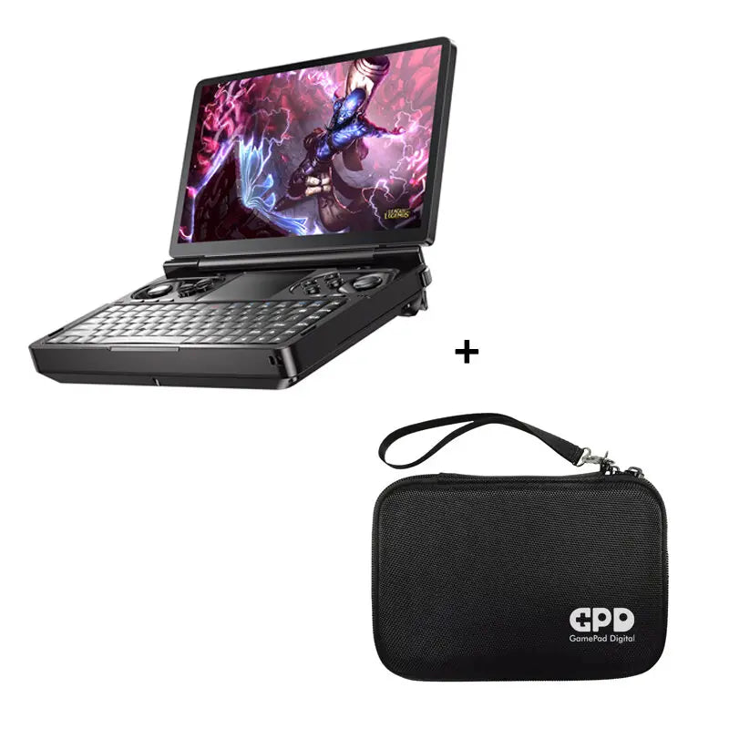 GPD WIN Mini 2025 handheld gaming tablet with 7-inch screen, AMD AI-9 HX processor, 16GB RAM, 1TB ROM, portable mini PC.