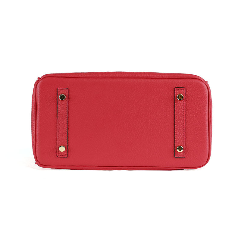 Platinum bag made from first layer cowhide leather for women, featuring a sleek design and premium craftsmanship.