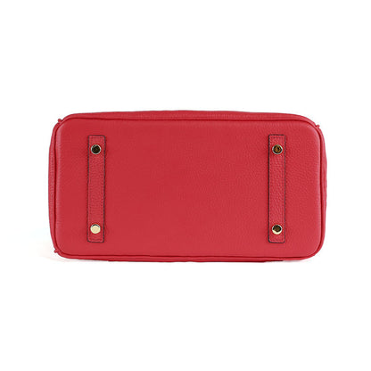 Platinum bag made from first layer cowhide leather for women, featuring a sleek design and premium craftsmanship.