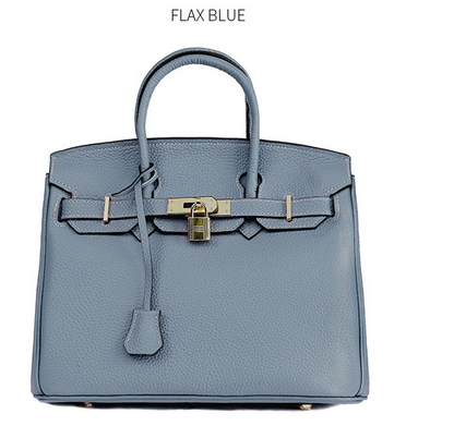 Platinum bag in first layer cowhide leather for women, showcasing a sleek, stylish design with silver hardware and structured shape.