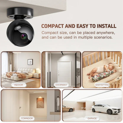 Smart 360° 4K WiFi security camera by BackupMyFilesNow.com, with night vision, motion detection, and indoor outdoor surveillance system