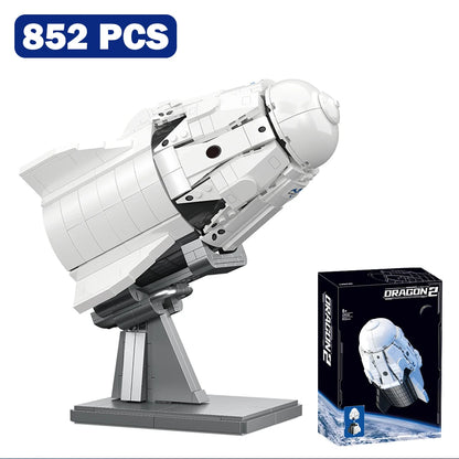 Backupmyfilesnow.com 852-piece SpaceX Dragon 2 spacecraft model building blocks, detailed cargo spaceship toy for kids.