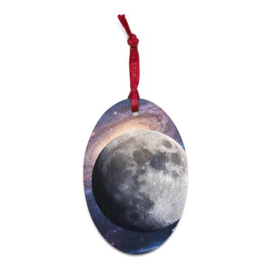 Oval wooden ornaments by BACKUPMYFILESNOW.COM® featuring smooth, polished wood surfaces and natural finish for holiday decor.