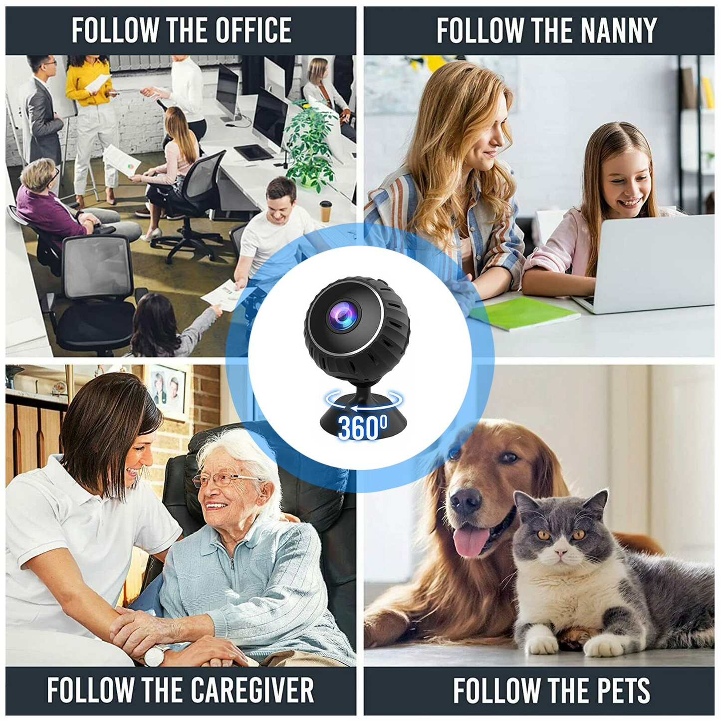 Mini hidden spy nanny camera by BackupMyFilesNow.com, wireless WiFi home security camera in HD 1080P with DVR functionality.