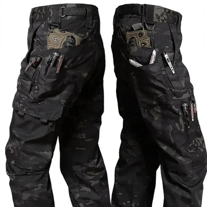 Men's 2026 Tactical Pants waterproof and wear-resistant cargo trousers with multiple pockets, suitable for outdoor combat and tactical activities.
