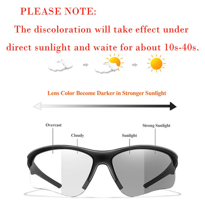 Photochromic sunglasses for men and women, outdoor MTB cycling, sports windproof goggles, stylish eyewear by BackupMyFilesNow.com