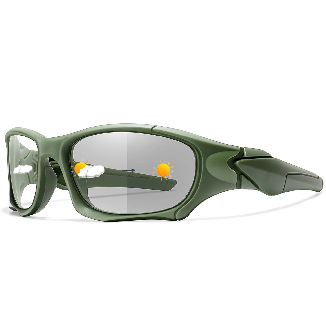 Photochromic sunglasses for men and women by BACKUPMYFILESNOW.COM®, outdoor sports eyewear for cycling, MTB, and running, windproof design.