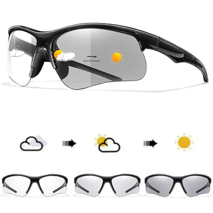 Photochromic sunglasses for men and women by BACKUPMYFILESNOW.COM®, outdoor cycling and running eyewear, windproof sports goggles