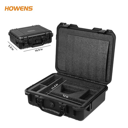 Starlink Mini hard shell storage case by BACKUPMYFILESNOW.COM®, waterproof, shockproof carrying bag with double-layer foam for accessories.
