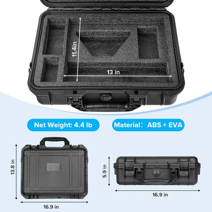 Starlink Mini hard shell storage case by BACKUPMYFILESNOW.COM® with waterproof, shockproof design and double-layer foam for accessories.