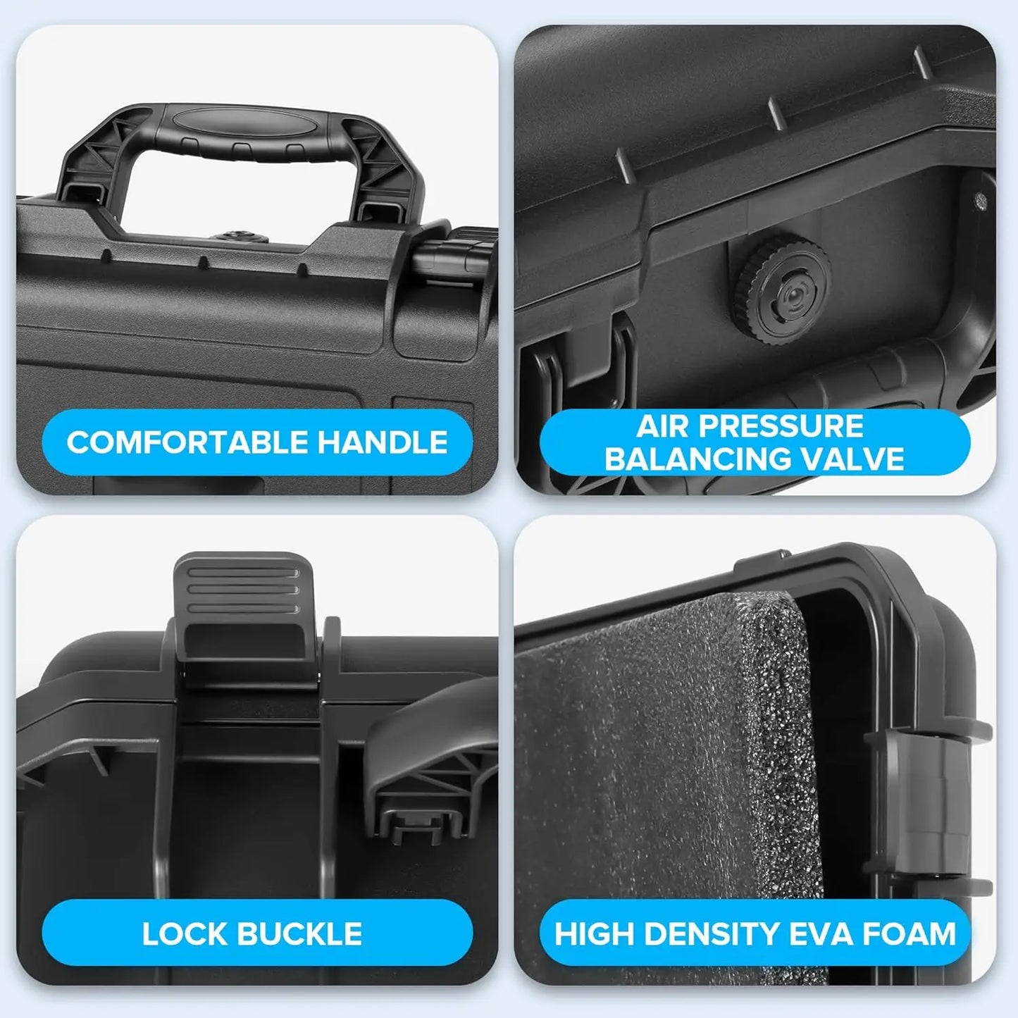 Starlink Mini hard shell storage case by BACKUPMYFILESNOW.COM® with waterproof IP67, shockproof design, double foam layers for accessories.