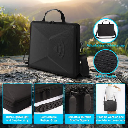 Starlink Mini Kit hard protective carrying case by BACKUPMYFILESNOW.COM, waterproof, scratch-resistant travel storage bag.