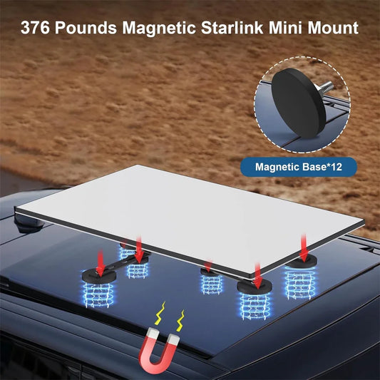 12 magnetic bases for Starlink Gen 3 roof mount kit, compatible with Starlink V3 dish, designed for RVs and cars.