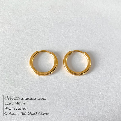 Gold-plated stainless steel large hoop earrings for women, stylish jewelry accessory perfect for Valentine's Day gift.