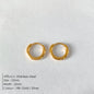 Gold-plated stainless steel large hoop earrings for women, stylish jewelry accessory ideal for Valentine's Day gift.
