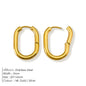 Gold-plated stainless steel large hoop earrings for women, stylish jewelry accessory perfect for Valentine's Day gift.