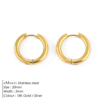 Gold-plated stainless steel large hoop earrings for women, stylish jewelry accessory perfect for Valentine's Day gift.