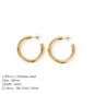 Gold-plated stainless steel large hoop earrings for women, stylish jewelry accessory perfect for Valentine's Day gift.