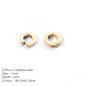 Gold-plated large stainless steel hoop earrings for women, stylish jewelry accessory with a classic design.