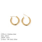 Gold-plated stainless steel large hoop earrings for women, stylish jewelry accessory perfect for Valentine's Day or everyday wear.
