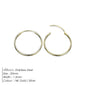 Gold-plated stainless steel large hoop earrings for women, stylish fashion jewelry accessory for Valentine's Day or everyday wear.