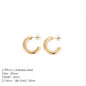 Gold-plated stainless steel large hoop earrings for women, stylish jewelry accessory perfect for Valentine's Day gift.