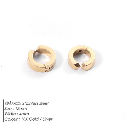 Gold-plated stainless steel large hoop earrings for women, stylish jewelry accessory perfect for Valentine's Day gifts.