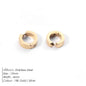 Gold-plated stainless steel large hoop earrings for women, stylish jewelry accessory perfect for Valentine's Day gifts.