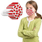 Children's KN95 masks in fruit rainbow print, 10-pack, 5-layer protection, cute outdoor mask with strawberry design.