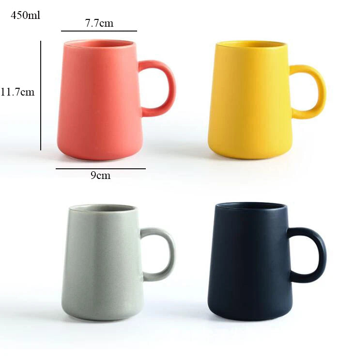 Large yellow ceramic coffee mug with personalized design, ideal for tea or coffee, perfect gift for women.
