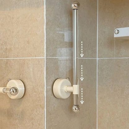 Yellow suction cup paper towel holder, wall-mounted, reusable, waterproof, space-saving tissue roll holder with no drilling.
