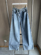 Women's high-waist wide-leg jeans from ETJ 2025 by BackupMyFilesNow, featuring a classic all-match design and cross waist detail.