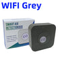 Tuya Smart Carbon Monoxide and Smoke Detector with intelligent alarm, shown connected to app interface for safety monitoring.
