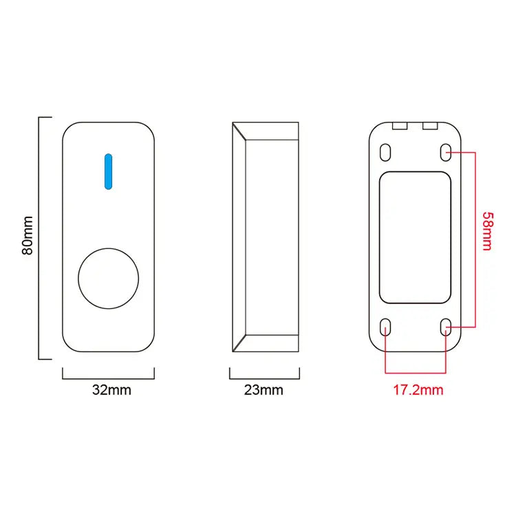 Waterproof IP67 zinc alloy touchless door lock switch for access control, 12-24V, with time delay and no-touch exit button.