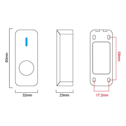 Waterproof IP67 zinc alloy touchless door lock switch for access control, 12-24V, with time delay and no-touch exit button.