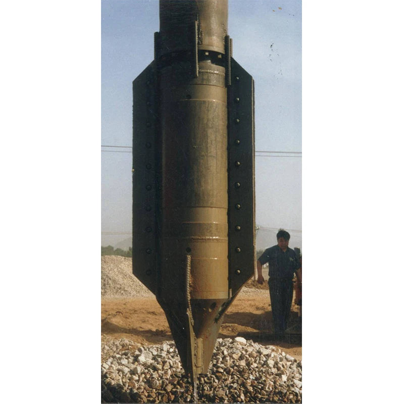 Electrical vibroflotation construction machinery by BACKUPMYFILESNOW.COM® for ground improvement with stone columns and bottom feed vibroflot.