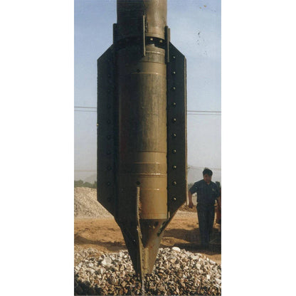 Electrical vibroflotation construction machinery by BACKUPMYFILESNOW.COM® for ground improvement with stone columns and bottom feed vibroflot.