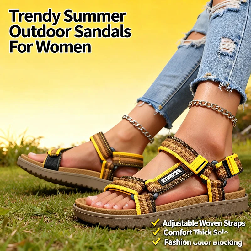 Green women's summer sandals by BACKUPMYFILESNOW.COM®, lightweight casual shoes perfect for beach holidays and outdoor comfort.