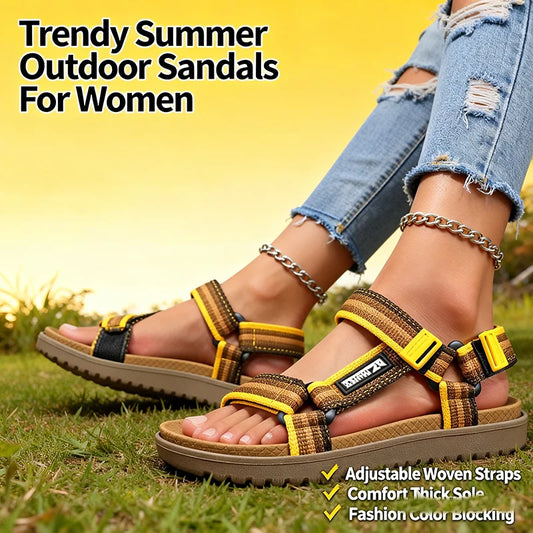 Green women's summer sandals by BACKUPMYFILESNOW.COM®, lightweight and comfortable for beach, outdoor, and casual wear.