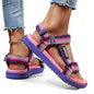 Green summer women's casual sandals by BACKUPMYFILESNOW.COM, lightweight outdoor footwear for beach and holiday leisure.