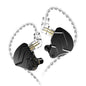 KZ ZSN Pro X in-ear metal earphones with hybrid driver, bass earbuds for sport and high-fidelity audio, gold finish.